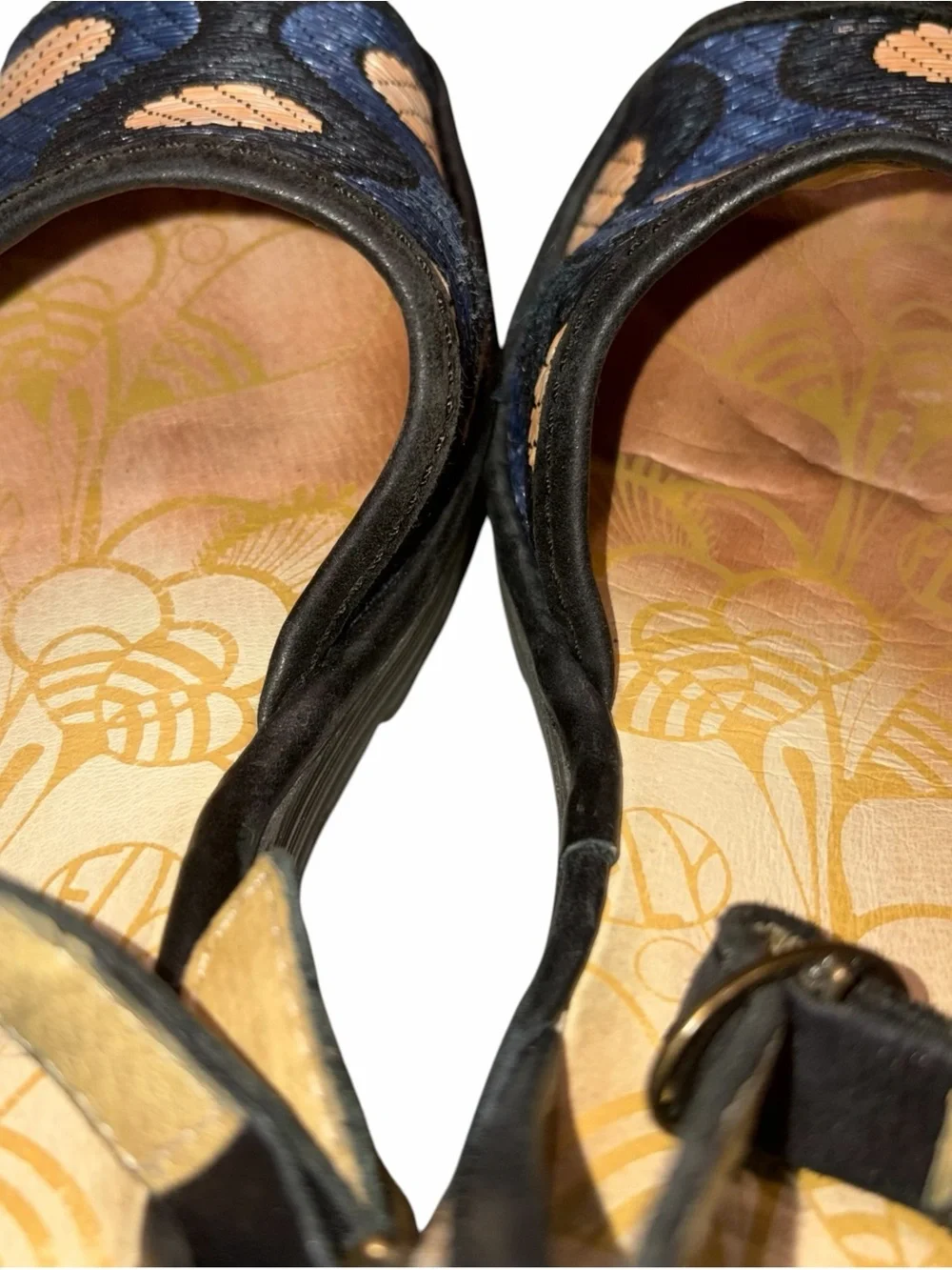 Fly London Wedge Ankle Strap Peep Toe Sandals Shoes size 37